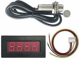 4Bit skaitmeninis LED tachometras RPM greičio matuoklis su "Hall" artumo jungiklio jutikliu, DC 8-24V, 5-999999 RPM diapazonas, 1,4 cm ekranas, skirtas naudoti pramonėje ir "pasidaryk pats" reikmėms