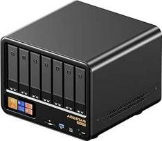 AOOSTAR WTR MAX 11 Bay Desktop NAS Mini PC, NAS serveris Ryzen 7 PRO 8845HS Nėra RAM Nėra SSD, 6*2.5"/3.5" SATA HDD, 4*M.2 NVMe PCIe 3.0, 2*10GbE, 2*2.5GbE, trigubas 4K ekranas, prie tinklo prijungta saugykla
