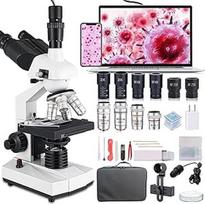 Trinokulinis optinis mikroskopas, nuo 40x iki 5000x didinimo, mokslinis profesionalus mikroskopas su USB kamera ir mechaniniu staliuku, mikroskopas suaugusiesiems