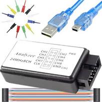 USB loginio analizatoriaus prietaisų rinkinys USB kabelis 24MHz 8 kanalų 24MHz 8 kanalų UART IIC SPI derinimas su 6 spalvomis Testo kabliukų klipų rinkinys Mini USB kabelis Dupont kabelis, skirtas Arduino FPGA M100 SCM