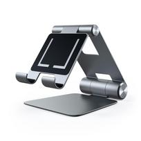 Satechi Adjustable mobile stand for smartphones and tablets, featuring an ergonomic display and a foldable design, ideal for work and travel