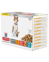 HILL'S Science Plan Feline Young Adult Sterilised Cat Multipack su vištiena, upėtakiu, tunu, lašiša 12x85 g (2+1 NEMOKAMAI)