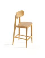 PAULA WOODEN (62cm) pilnai ąžuolinė pusbario kėdė