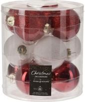 Eglutės burbulai RED WHITE, 6cm, 12vnt