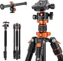 "K&F Concept" fotoaparato trikojis, 200 cm/78 colių trikojis su 90° centrinėmis kolonėlėmis, 360° rutuline galvute ir 1/4 colio sriegiu DSLR fotoaparatui