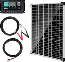 50 W saulės kolektorių 12 V rinkinys: DERUXI 50 W 12 V saulės kolektorių rinkinys: Monokristalinė saulės baterija 50 W su 10 A saulės įkrovimo valdikliu + 4 vnt. 5 pėdų ilgio ilgintuvu, fotovoltiniai moduliai, saulės baterijos