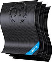 960 W lanksčių saulės kolektorių rinkinys, 4 x 240 W monokristalinis lankstus saulės modulis, IP67, saulės elementų fotovoltinis ne elektros tinkle, skirtas nameliams ant ratų, automobiliams, pašiūrėms, stogams, valtims, balkonams, 12 V akumuliatoriams