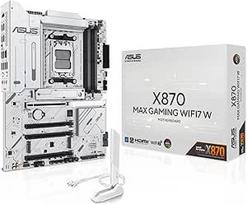 ASUS X870 MAX Gaming WIFI7W Pagrindinė plokštė Socket AMD AM5 (Ryzen 9000, ATX, DDR5 atmintis, PCIe 5.0, "WiFi 7", "Aura Sync", PCIe lizdas Q-Release, CEC Tier II, balta)