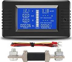 Baterijos testeris PZEM-015 DC Spannung Strom Leistung Kapazität Interner Widerstandsmesser für Automobil-Solaranlagen mit 360° drehbarem LCD-Display und Shunt-Optionen