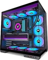 H1 ATX kompiuterio korpusas - iš anksto sumontuoti 7 PWM ARGB ventiliatoriai, dviejų kamerų "Mid Tower" žaidimų kompiuterio korpusas, su C tipo jungtimi, vienu metu montuojamas 3X 360 mm aušintuvas (juodas, H1)