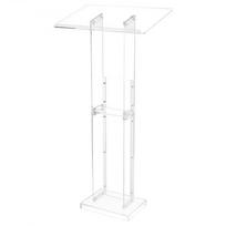 Podiumo stovas, akrilinis tribūna 126,5 cm, 60x40 cm, permatomas, su laikymo vieta