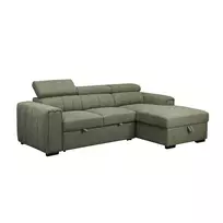 Kampinė sofa - lova ODELIA RC, šviesiai žalia