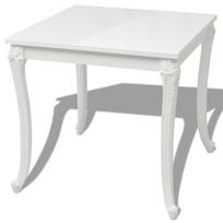 Valgomojo Stalas，Virtuvės stalas, 80x80x76 cm, labai blizgus, baltas CFE42138