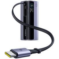 LiPo išorinis akumuliatorius (Powerbank) 10000mAh 100W, su įmontuotu USB-C kabeliu, USB-A, USB-C pilkas EnerGeek GR11 BASEUS