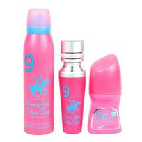 Beverly Hills Polo Club Nr. 9 moterų kvepalų dovanų rinkinys (EDP 50 ml + Roll-On 50 ml + Sport 9 kūno purškiklis 150 ml)