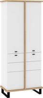 Cross CRO-01 4 durų skalbinių spinta – Cremona ąžuolas / balta, moderni 80×195×45 cm laikymo spinta