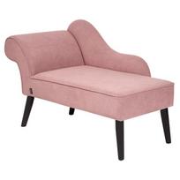 Beliani rožinės spalvos kampinė sofa vintažiniu stiliumi