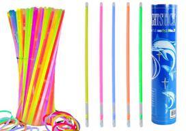Fluorescencinės lazdelės-apyrankės, įvairiaspalvės, 100 vnt.