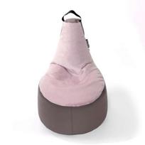 Sėdmaišis Qubo™ Fusion Petale Velvet Fit vaikams, šviesiai rožinis veliūras