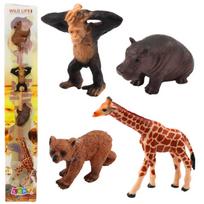 Mini figūrėlių rinkinys Laukiniai gyvūnai, 6-9 cm, 4 vnt.