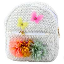 Vaikiška kuprinė su gėlėmis ir drugeliais, 20 cm, 2.5L, smėlio sp.