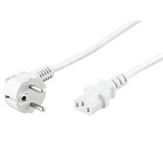 MicroConnect PE010430W Power Cord 3m IEC320 Angled Connector Schuko, 16A, White