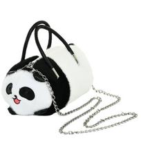 Vaikiška pliušinė rankinė Panda, 20 cm, juoda/balta