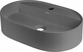 Deante Silia granito stalviršio praustuvas 55x35 cm, ovalus, pilkas metalinis