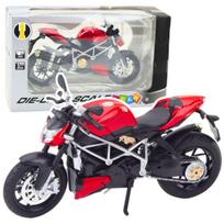 Metalinis sportinio motociklo modelis su šviesos ir garso efektais, 1:12, raudonas/sidabrinis