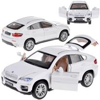 Automobilis BMW X6 su garso ir šviesos efektais, baltas