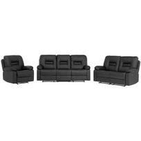 Beliani Bergen „Shumee“ moderni juoda kampinė sofa iš dirbtinės odos