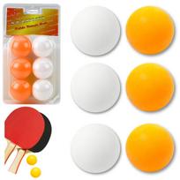 Stalo teniso kamuoliukų rinkinys Ping Pong, 6 vnt., balti/oranžiniai