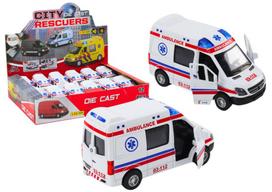 Greitosios pagalbos automobilis 1:32 su šviesomis ir garsais, baltas (1 vnt.)