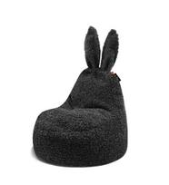 Vaikiškas sėdmaišis Qubo™ Baby Rabbit Currant Fluffy Fit, tamsiai pilkas