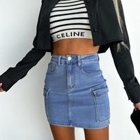 Women's Denim Short Skirts Pants Hip-hugging Dress Cargo Shorts Formal Workwear Sexy Mini Skirts Korean Summer Clothes S