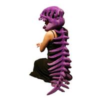 Realistiškas vaikų dinozauro skeleto kostiumas 3D pliušinis aprangas su užtrauktuku nugaroje Įsivelkamas stilius Dinozaurų apranga Helovino vakarėliui Cosplay 80 cm violetinė