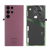 Samsung Galaxy S22 Ultra 5G (S908) galinis dangtelis su kameros stikliuku (Burgundy) (Service Pack)