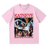 Korean Kpop KATSEYE Gril Group T-Shirt Unisex Men Women Vintage Oversized Tee Cotton Streetwear Loose Short Sleeve Tops Tee 4XL