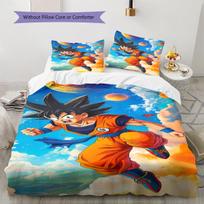 Son Goku Rašto Patalynė, Antklodės Komplektas Antklodės Užvalkalas Pagalvės Užvalkalas Namų Gimtadienio Dovana (1 * antklodės užvalkalas + 2 * pagalvės užvalkalai, be šerdies) 135x200cm