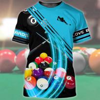 Vasaros vyriški marškinėliai Biliardas Nr.8 Black Ball 3d Print Aukštos kokybės vyriški laisvalaikio drabužiai kasdieniai gatvės trumpomis rankovėmis 4XL black