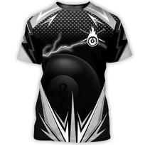 Vasaros vyriški marškinėliai Biliardas Nr.8 Black Ball 3d Print Aukštos kokybės vyriški laisvalaikio drabužiai kasdieniai gatvės trumpomis rankovėmis 5XL black