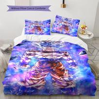 Dragon Ball Super Pattern Bedding,Quilt Set Quilt Cover Pillowcase Home Birthday Gift (1 * duvet cover + 2 * pillowcase, without core) 135x200cm