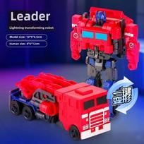 Transformation Car Toys for Kids One Step Deformation Robot Action Figure Model Puzzle Anime Model Deformation Car Boys Gifts raudona