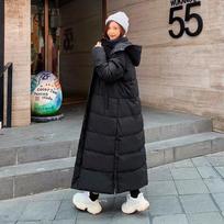 Parka Coat Extra Maxi Ilgas žieminis pūkinis paltas Moteriškas su gobtuvu Didelis plius dydis Moteriškas Moteriškas Vėjo paltas Viršutiniai drabužiai Dygsniuoti XXL juoda