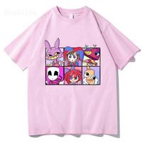 THE AMAZING DIGITAL CIRCUS Print T-Shirt Men Oversized Streetwear Casual High Quality Pomni The Jester Ramen Short Sleeve High Quality Short Sleeves 4XL