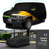 210T Vandeniui atsparūs automobilio uždangalai Pagaminti pagal užsakymą Hummer H3 SUV 2006-2010 Visiems orams Su užtrauktuku durelėms Sniego, lietaus, dulkių, krušos apsauga