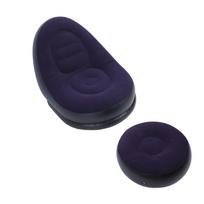Inflatable Sofa Chair Stylish Simple Soft  ing Blow Up Lounger Chair with Footstool for Living Room Outdoor Travel Camping Picnic