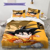 Son Goku Pattern Bedding,Quilt Set Quilt Cover Pillowcase Home Birthday Gift (1 * duvet cover + 2 * pillowcase, without core) 135x200cm