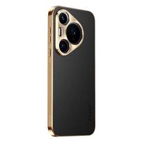 Odinė dengta smūgiams atspari dėklas Huawei Pura 70 Ultra P60 P50 P30 Pro + Plus tekstūros lygio rašto objektyvo apsaugos dėklas Huawei Pura 70 oranžinė