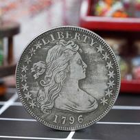 1796 Laisvės statula, antikvarinės monetos, varinės monetos, Europos ir Amerikos turistiniai suvenyrai, žaidimas su monetomis, smulkių žaislų kolekcionavimas